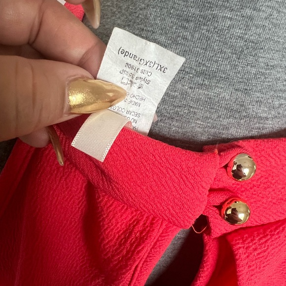 EUC 3X Bright Coral Peplum Cocktail Dress - Picture 2 of 4